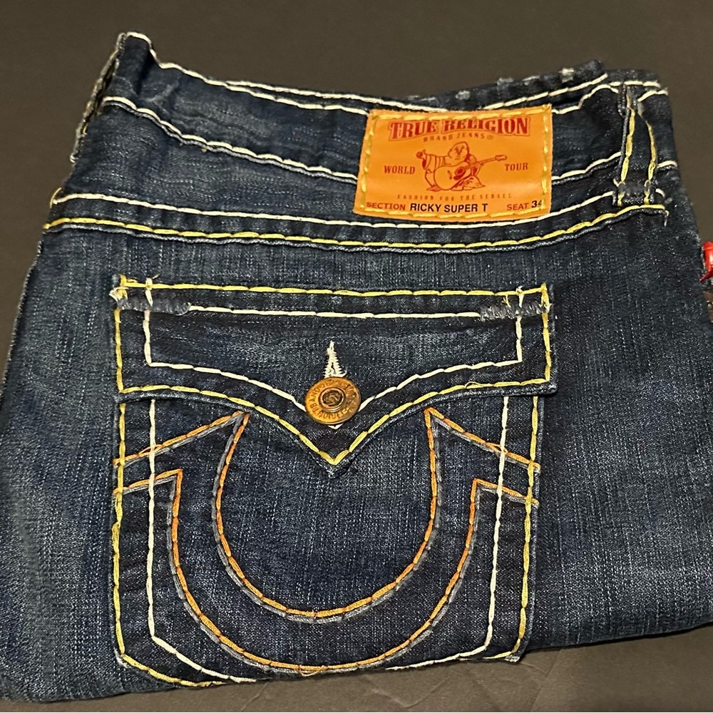 True Religion Men's Straight Jeans - Dark Blue